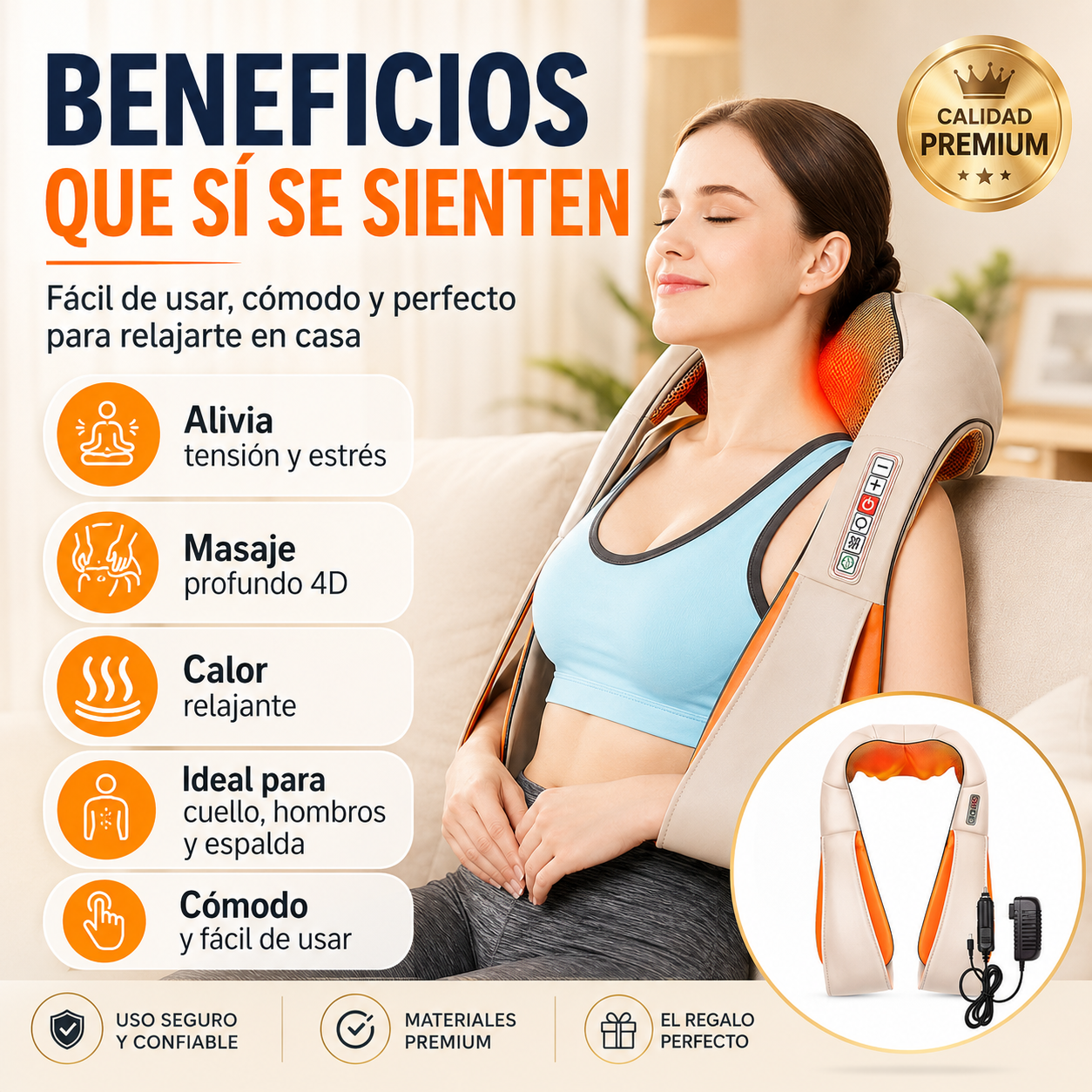 Masajeador Cervical 4D RelaxPro con Calor